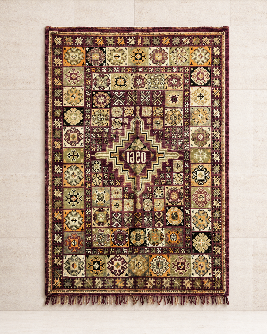 Aït Jacob. Middle Atlas rug, c. 1950–1970. 155 × 235 cm.